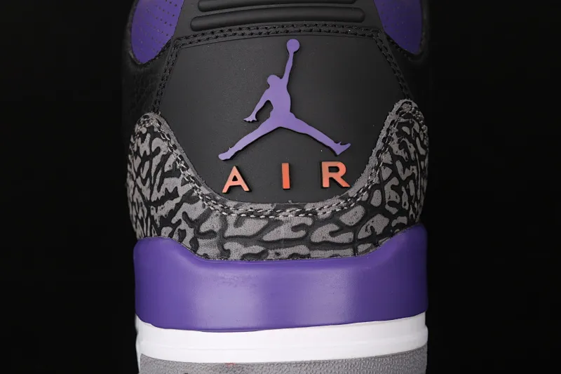 All categories Air Jordan Jordan series basketball shoes Air Jordan 3 Air Jordan 3 "Court Purple" AJ3 Joe 3 burst black and purple basketball shoes CT8532-050